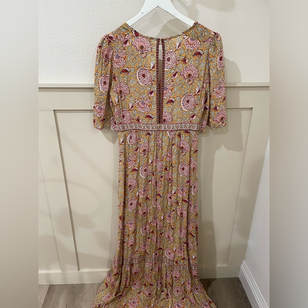 ba&sh NWT Valley Floral Maxi Dress in Yellow and Pink Boho Cottagecore - Picture 13 of 14